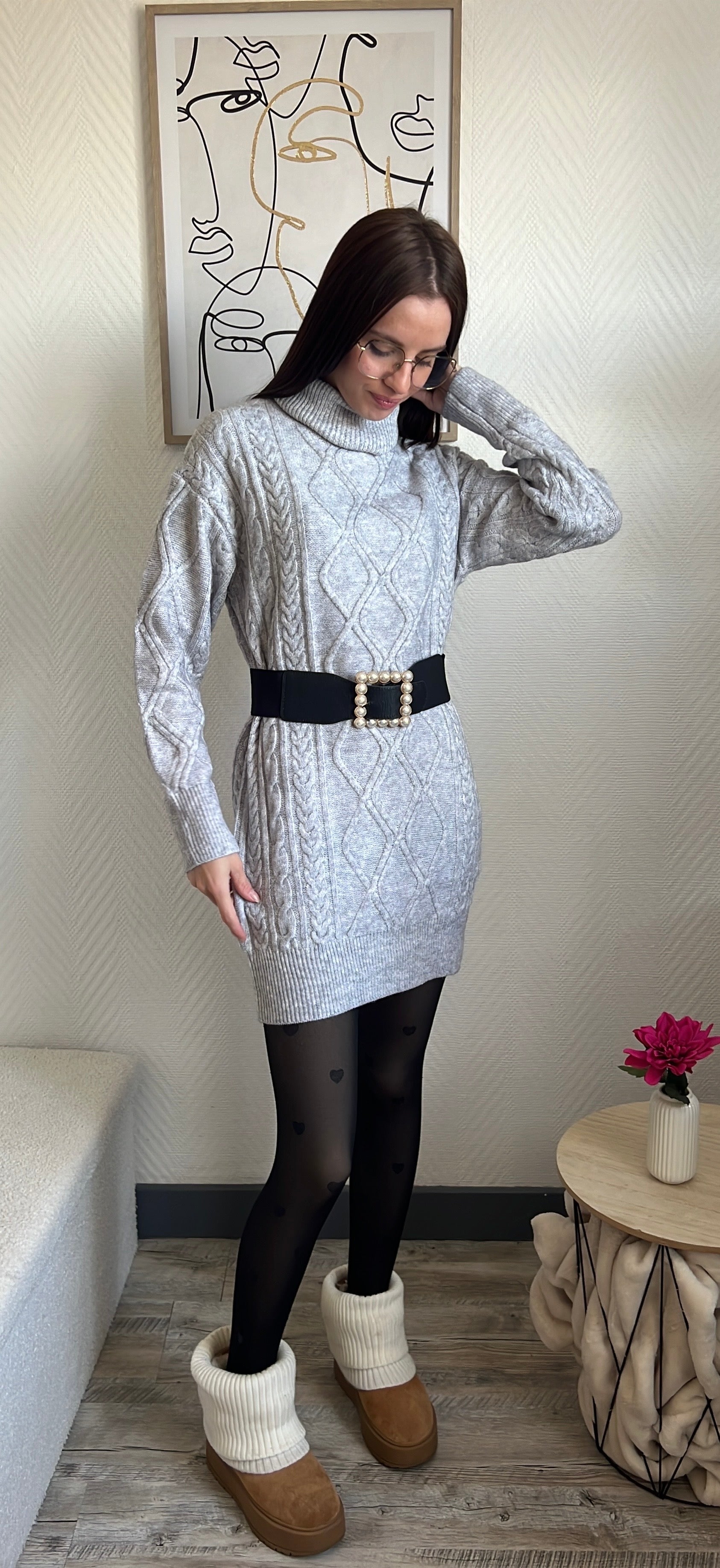 Robe en laine (Eléa) Gris