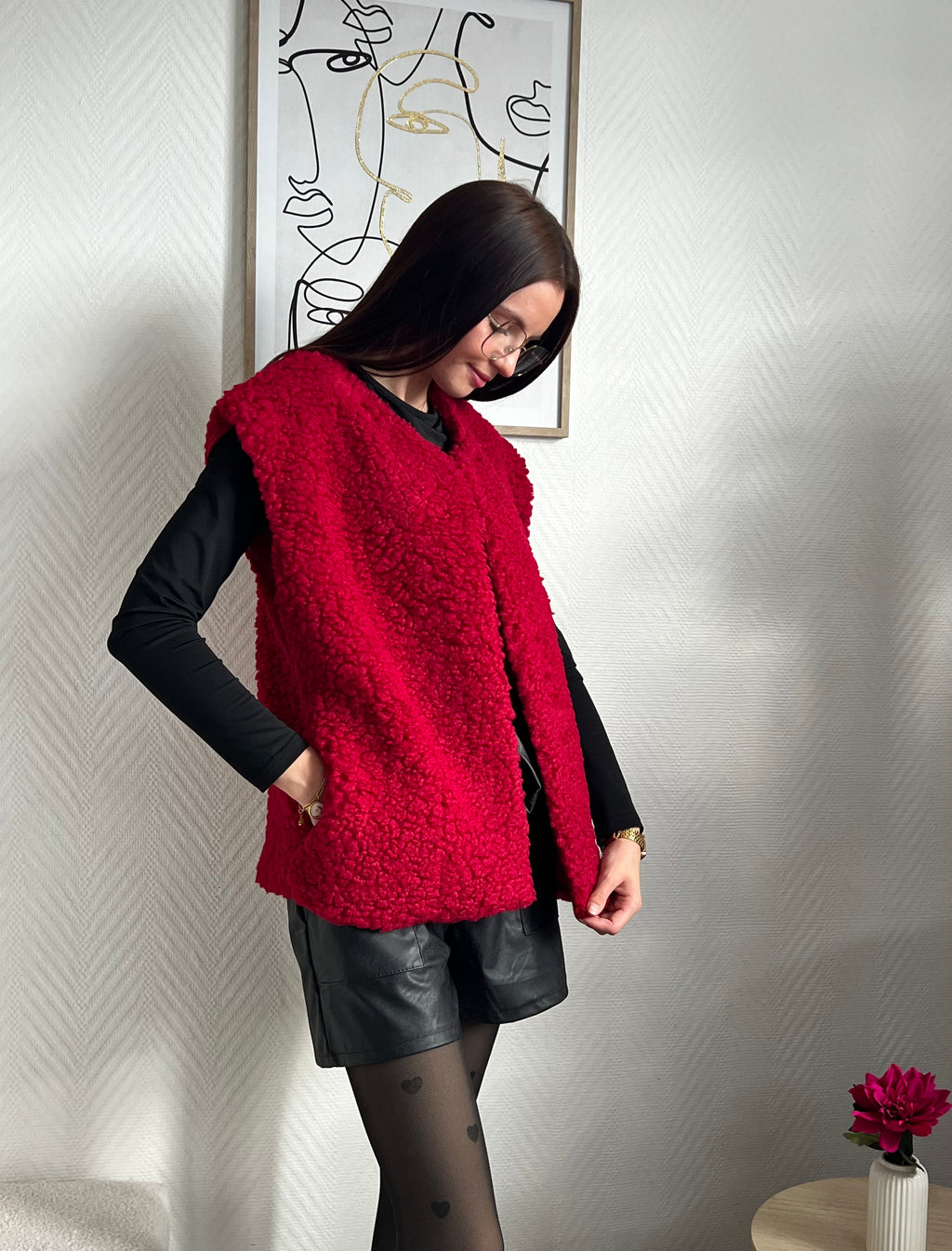 Veste sans manches (Camélia) Bordeaux